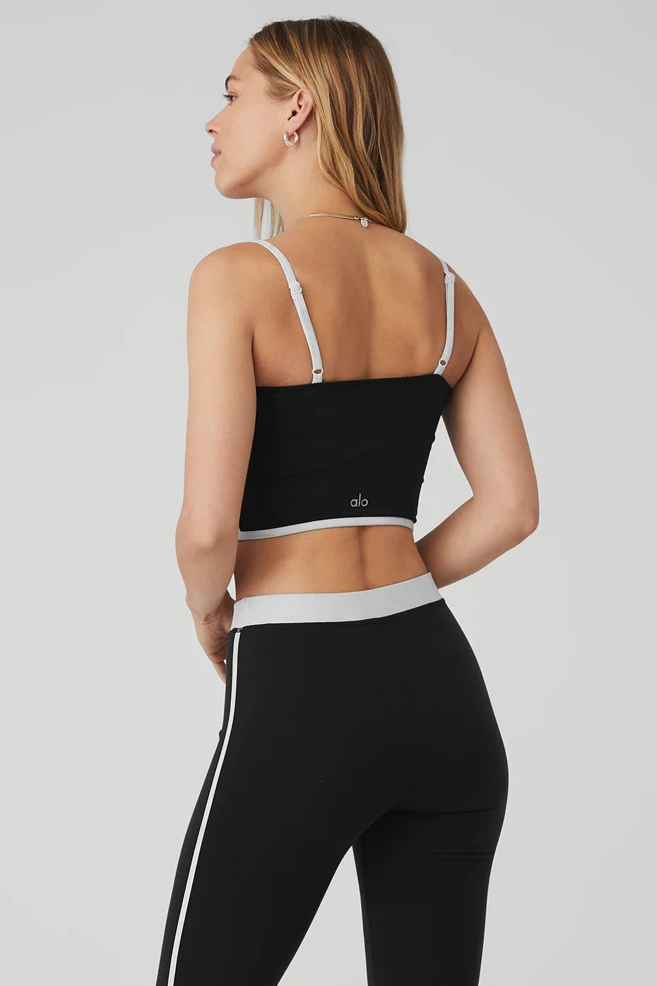 Airbrushed streamlined bra tank - black/white
