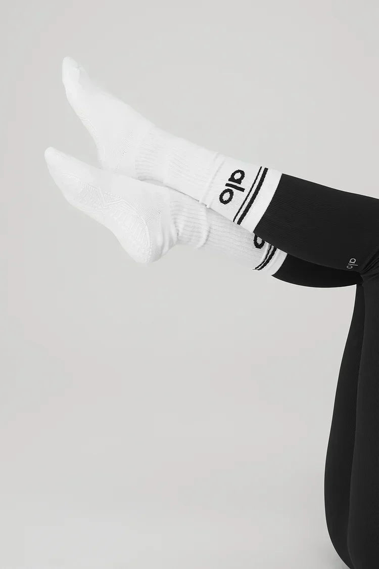 Throwback Barre Sock for Women - White