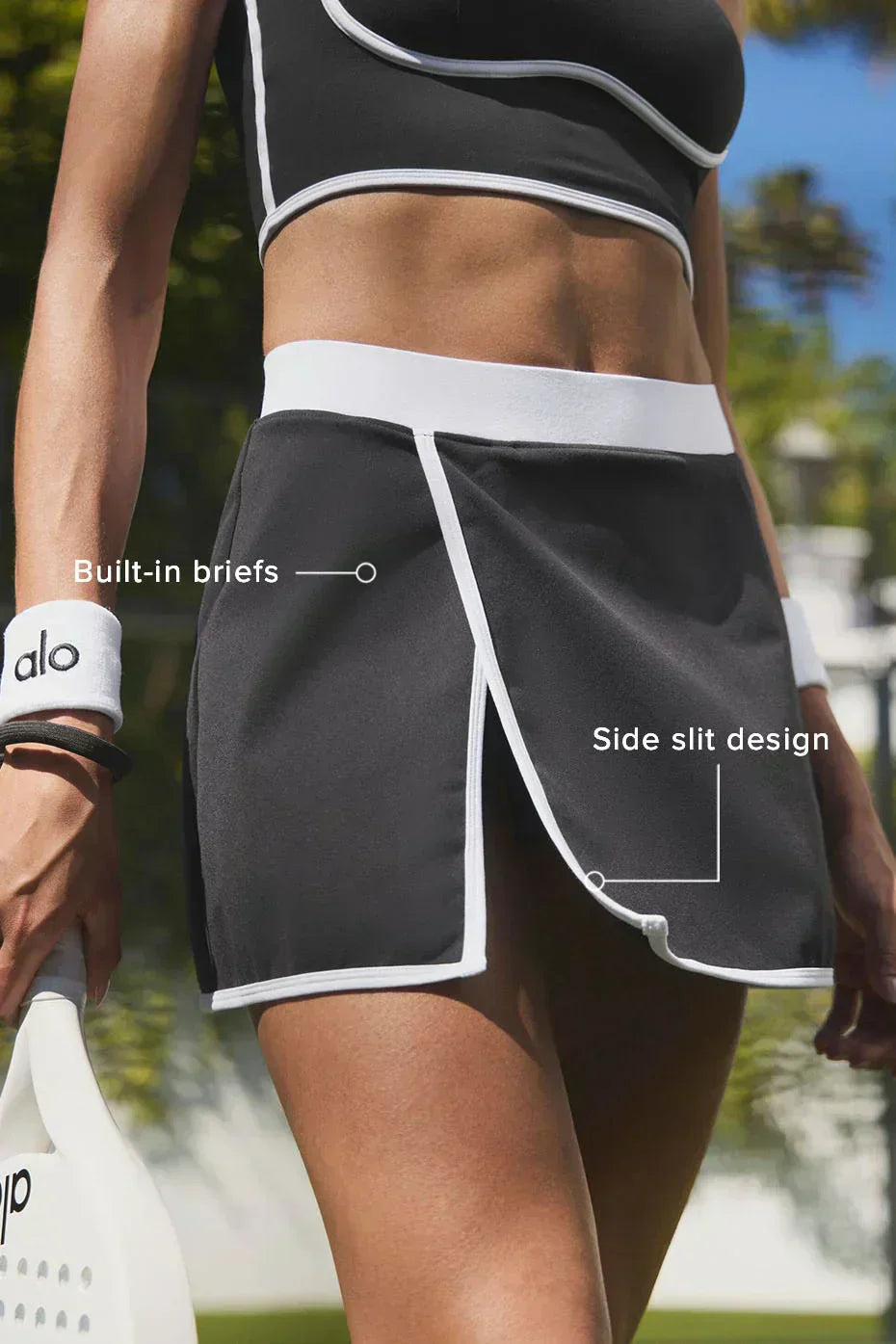 Airbrushed streamlined skirt - black/white