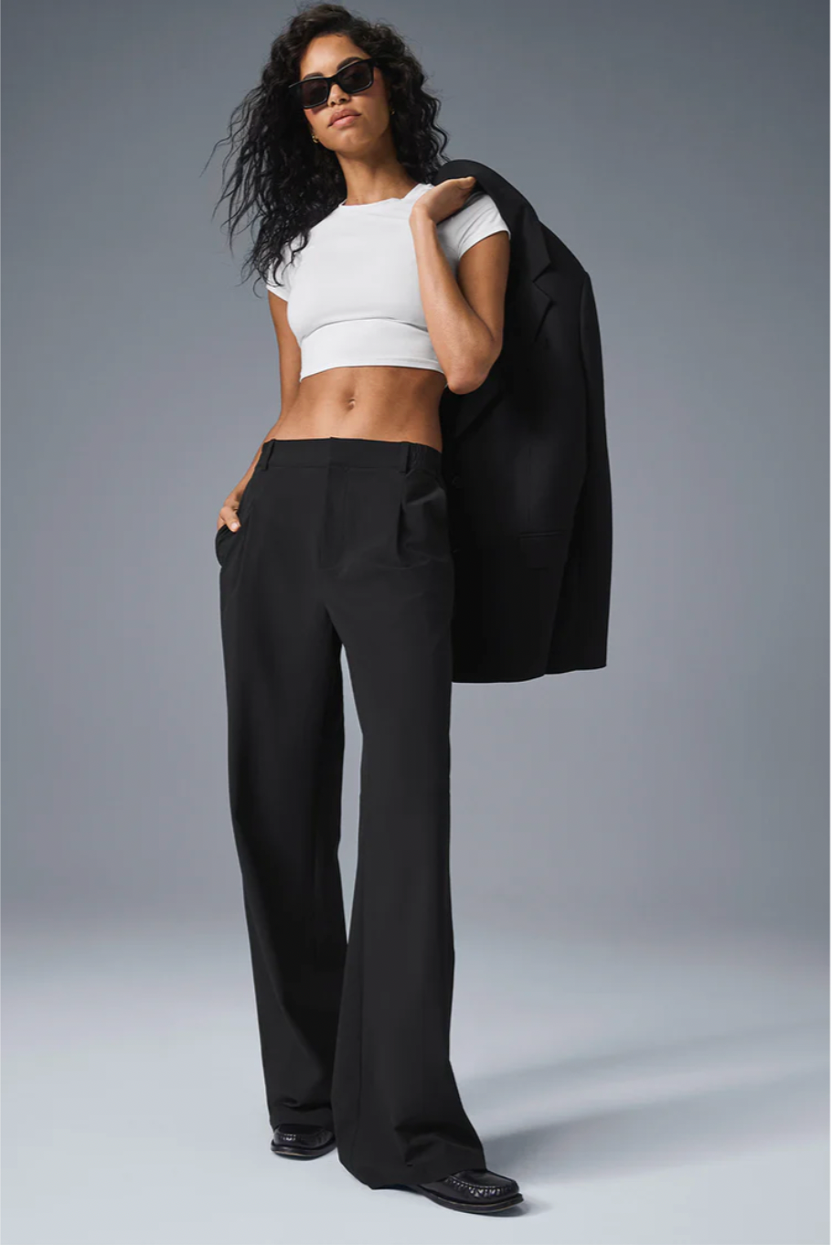 Set Cropped First-Class Blazer & High-Waist Pursuit Trouser (Long)