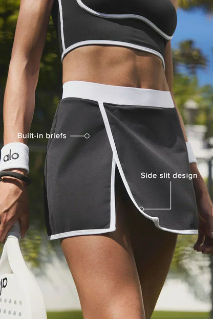 Airbrushed streamlined skirt - black/white