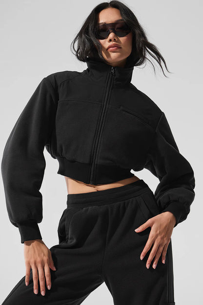Polar Fleece Cropped Wintry Mix Jacket