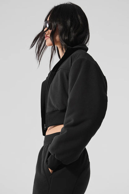 Polar Fleece Cropped Wintry Mix Jacket