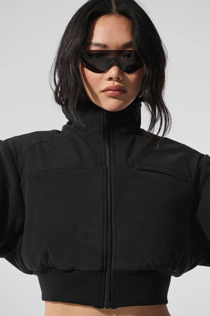 Polar Fleece Cropped Wintry Mix Jacket